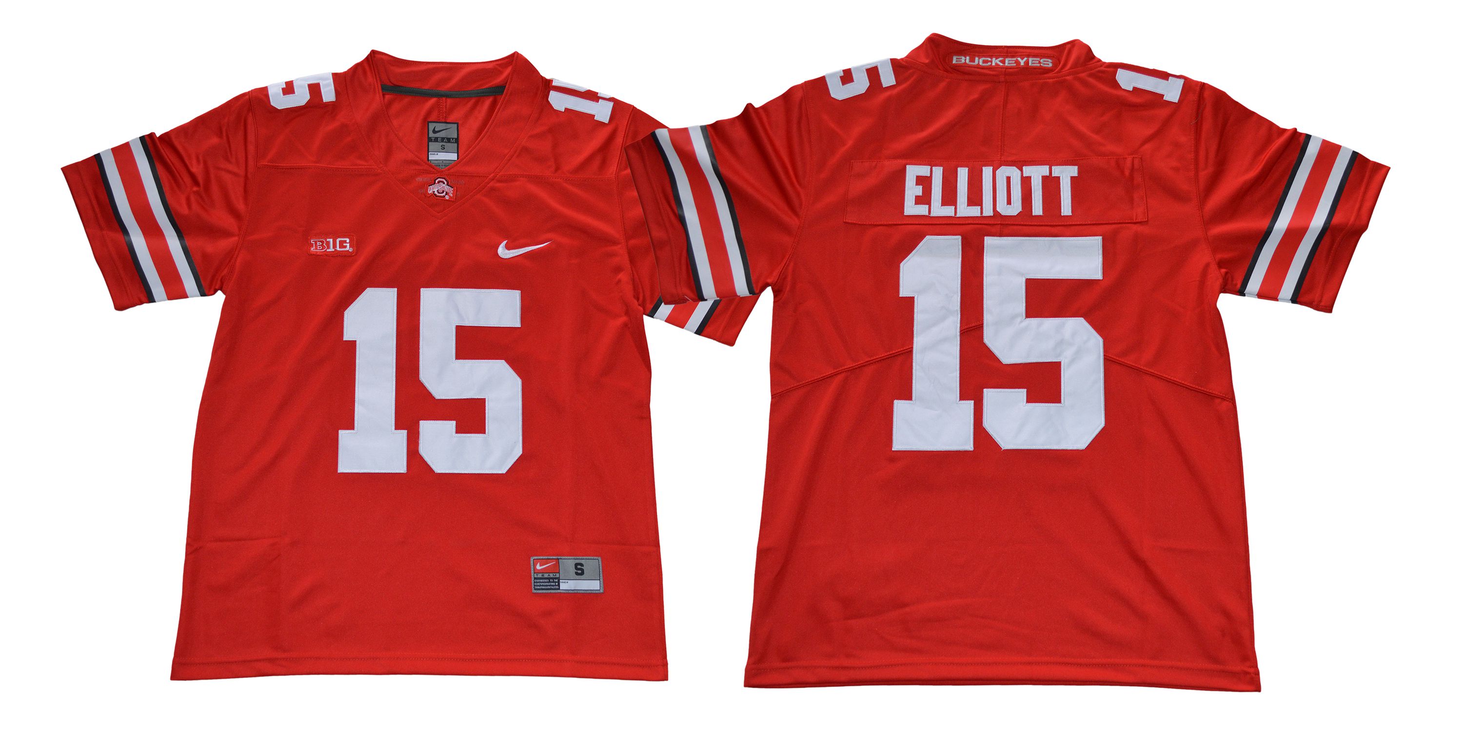 Men Ohio State Buckeyes #15 Elliott Red Nike NCAA Jerseys